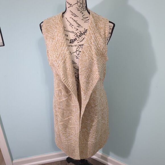 Melissa Paige Brown Sweater Vest new with tags small open front tie back - Picture 1 of 3